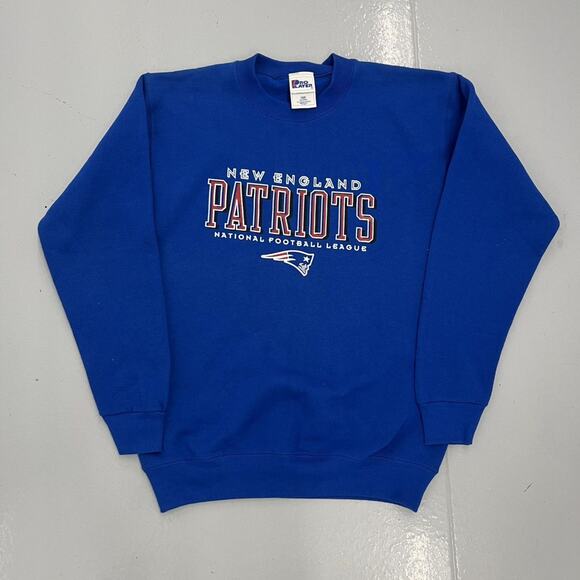 Vintage 90s New England Patriots Blue NFL Sweatshirt - Picture 1 of 3